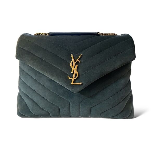 ❤️SOLD❤️SAINT LAURENT LOULOU MEDIUM SHOULDER/CROSSBODY BAG IN QUILTED SUEDE - Picture 1 of 15